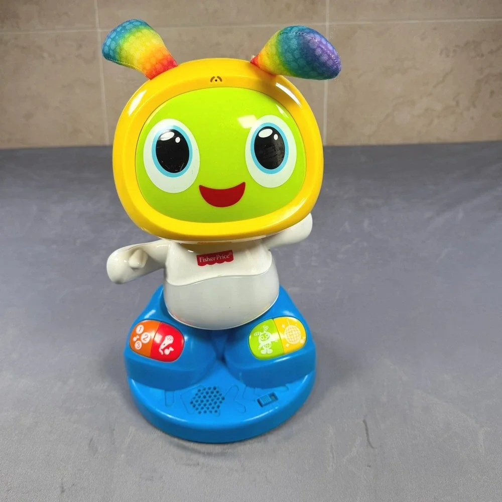 Fisher-Price Bright Beats BeatBo Toddler Toy Blue Yellow Musical Learning Robot‎